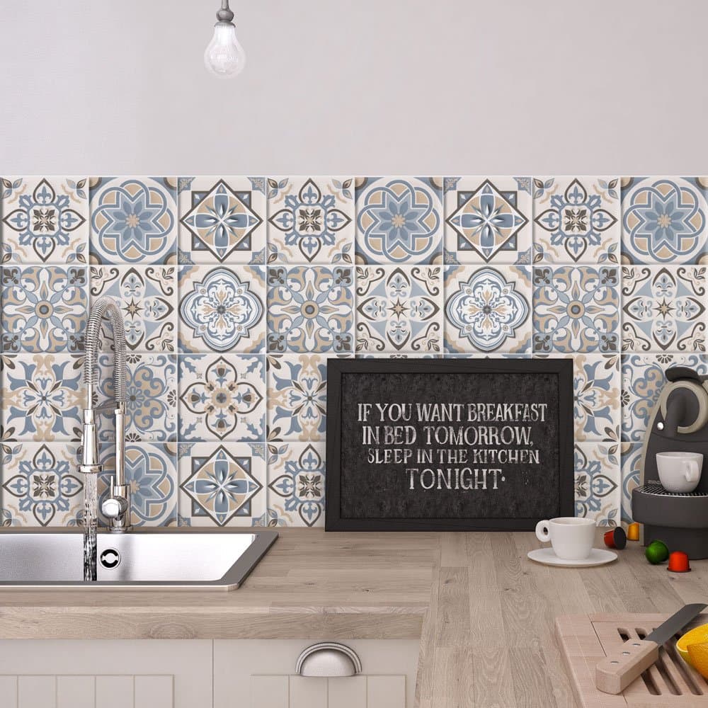RE-COVERTILES - Pegatinas Azulejos Cocina y Baño Stickers de PVC Impermeables Antiarañazos Decoración de Pared Baldosas Peel and Stick - Modelo 24 Pzas 10x10 cm PS00179 Made in Italy — view 11