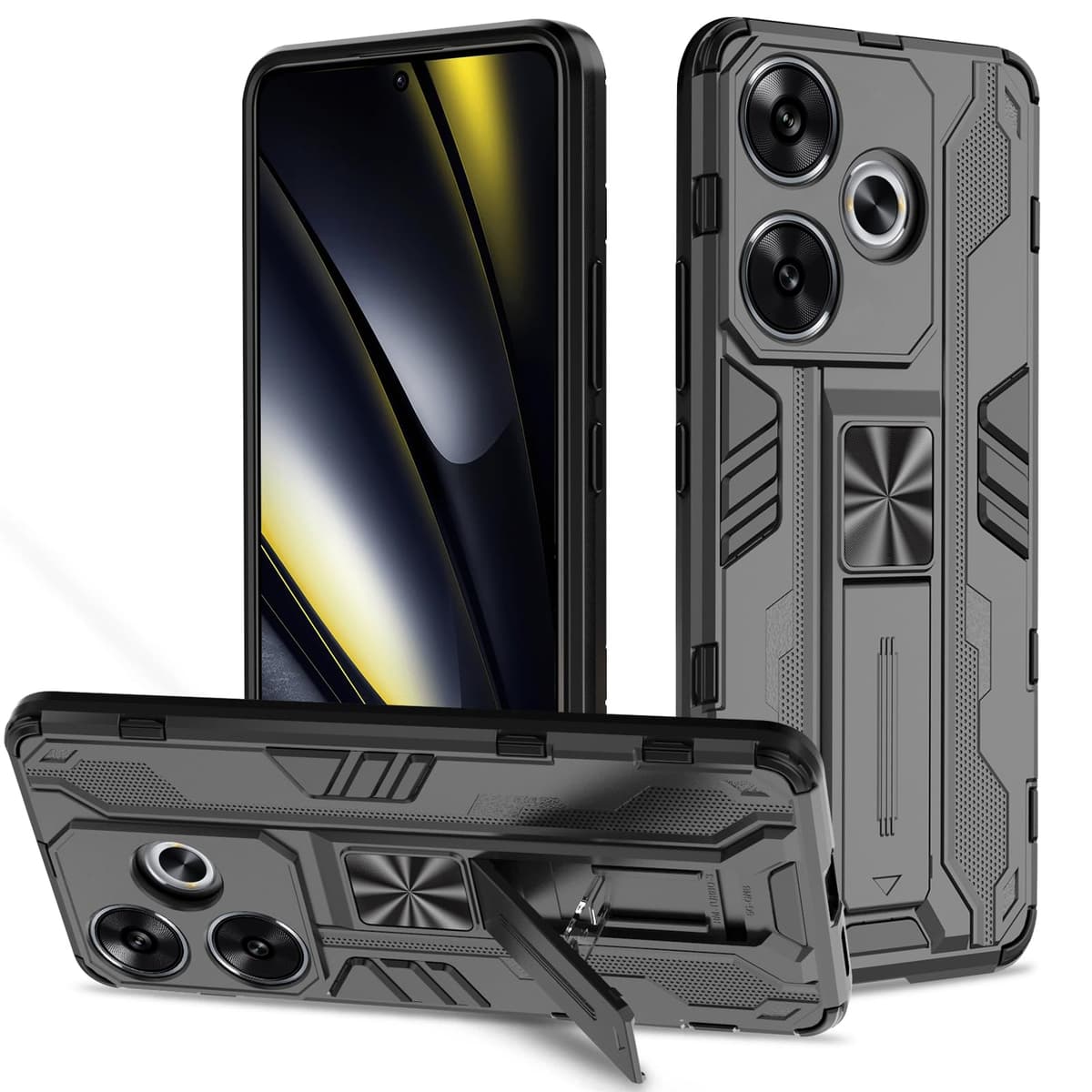 Funda para CMF Phone 2 Pro, Carcasa Antigolpes con Soporte anular metálico, Case Protectora de Grado Militar, Negro — view 71
