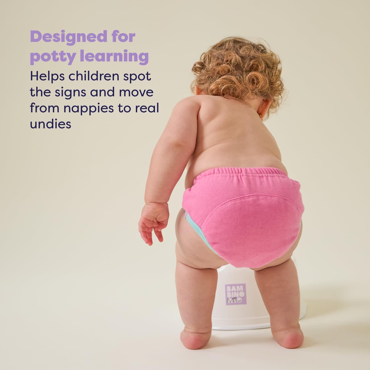 Bambino Mio Potty Training Pants for Boys and Girls - (Age 2-3 Years) Pink, Reusable Cotton Underwear for Toddlers — view 3