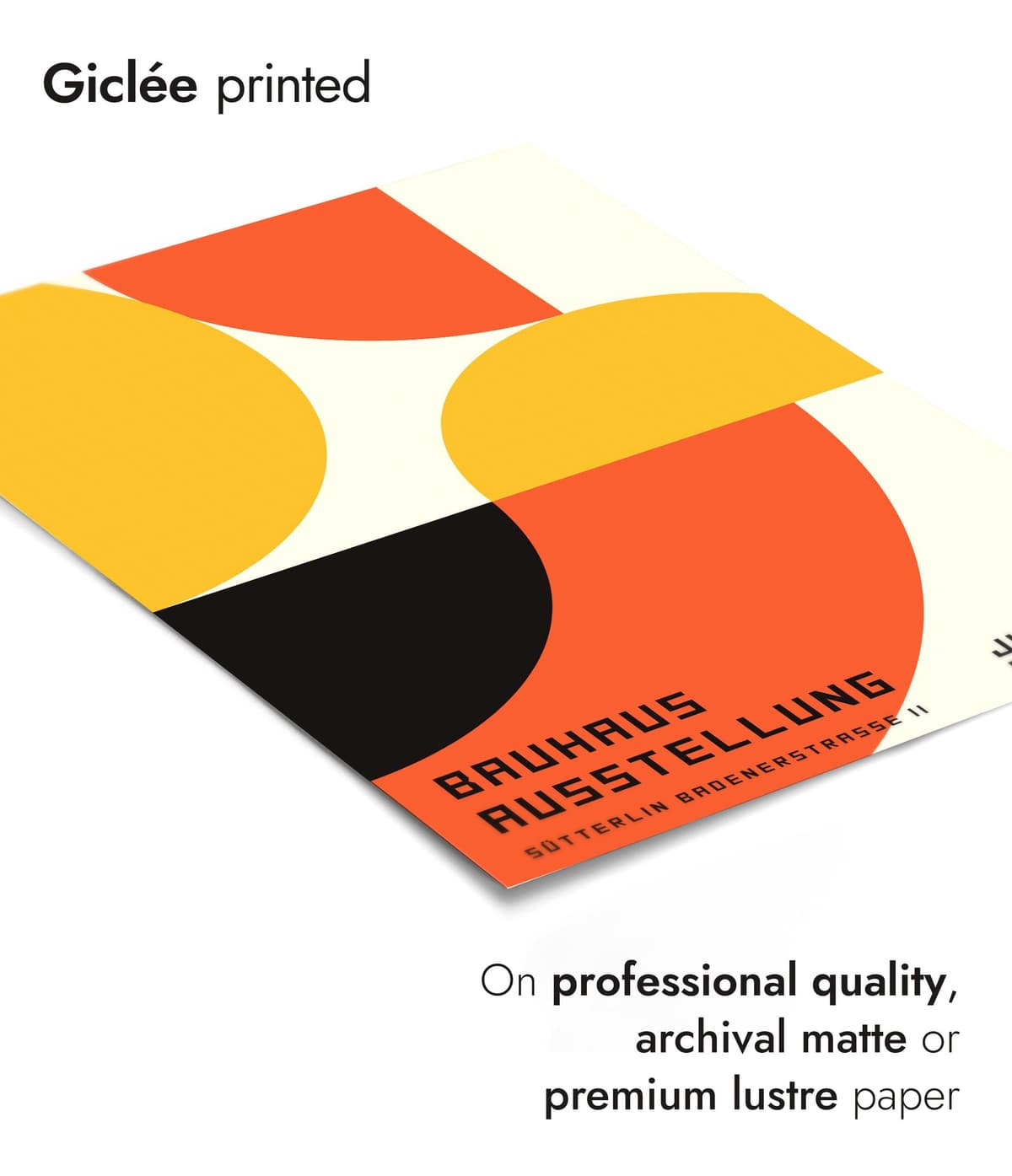Orange Loop Poster, Bauhaus Print, Framed Abstract Art, Mid-Century Wall Art, Modern Home Decor, Gift Idea, Archival Matte, A2 (Print Only) - 59.4x42cm — view 3