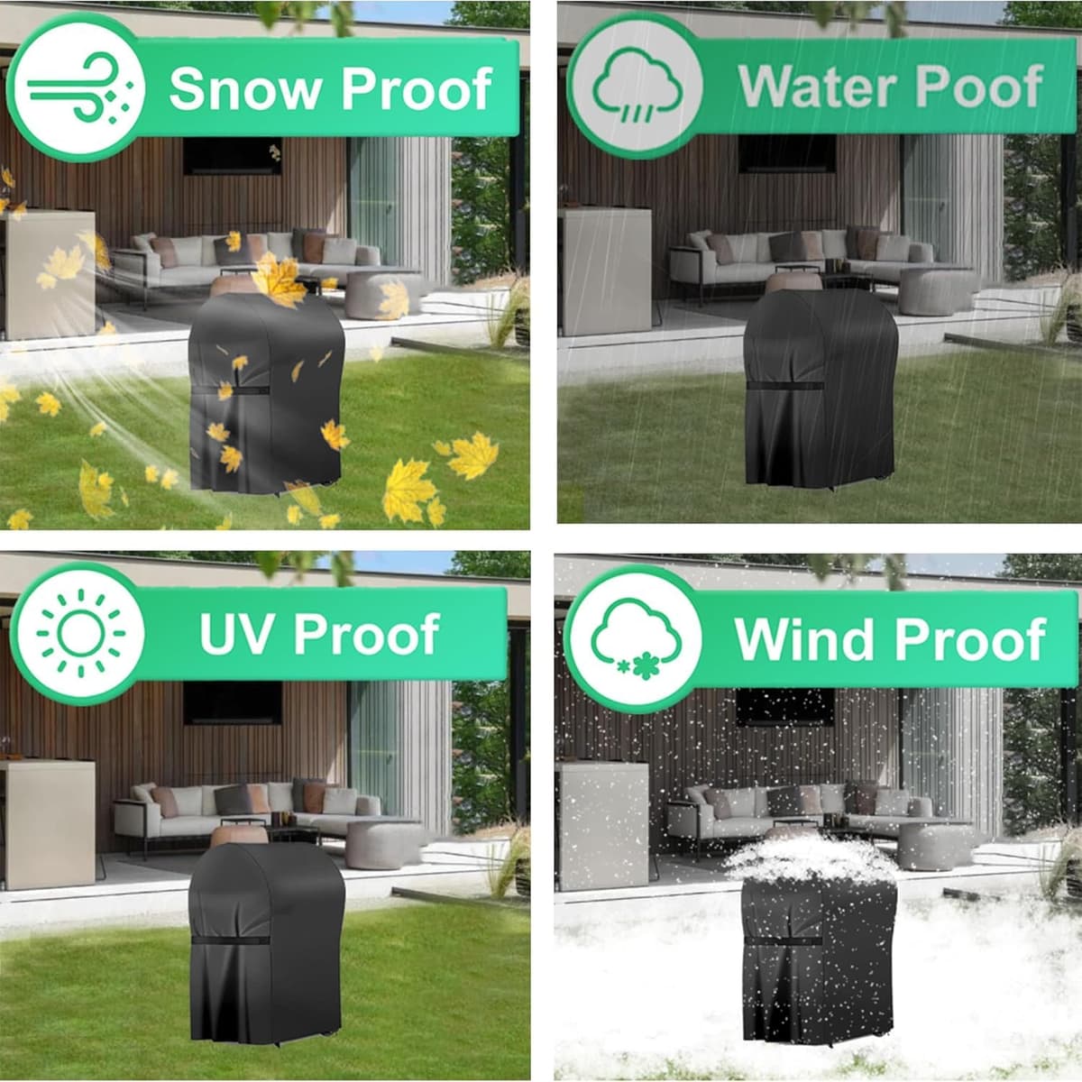 BBQ Cover,Barbecue Covers,BBQ Covers Waterproof Heavy Duty Large,Barbecue Cover,BBQ Covers-Oxford Fabric Waterproof (77X67X110) — view 2