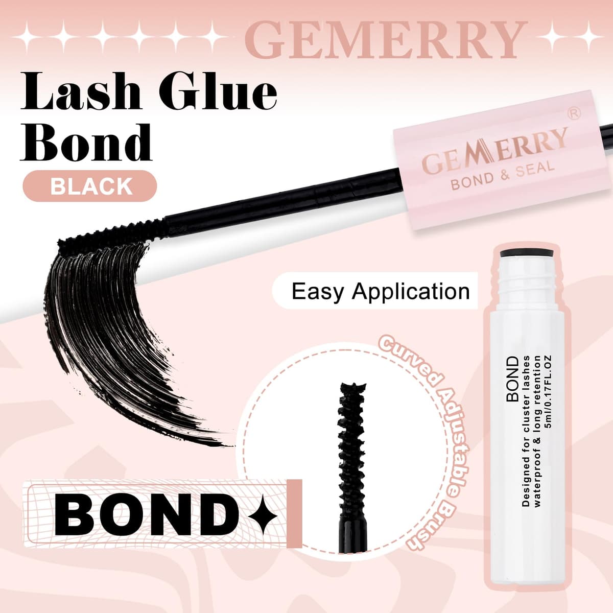 2 unidades de pegamento para pestañas GEMERRY 10 ml, Lash Bond and Seal, extensiones de pestañas, pegamento para extensiones de pestañas, pegamento de 7 días de retención y sellos — view 3