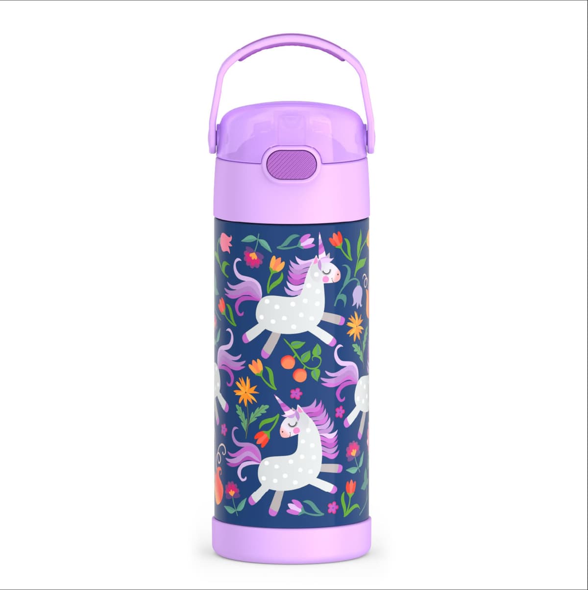 THERMOS FUNTAINER Water Bottle with Straw - 12 Ounce - Kids Stainless Steel Vacuum Insulated Water Bottle with Lid, Animal Presents — view 2