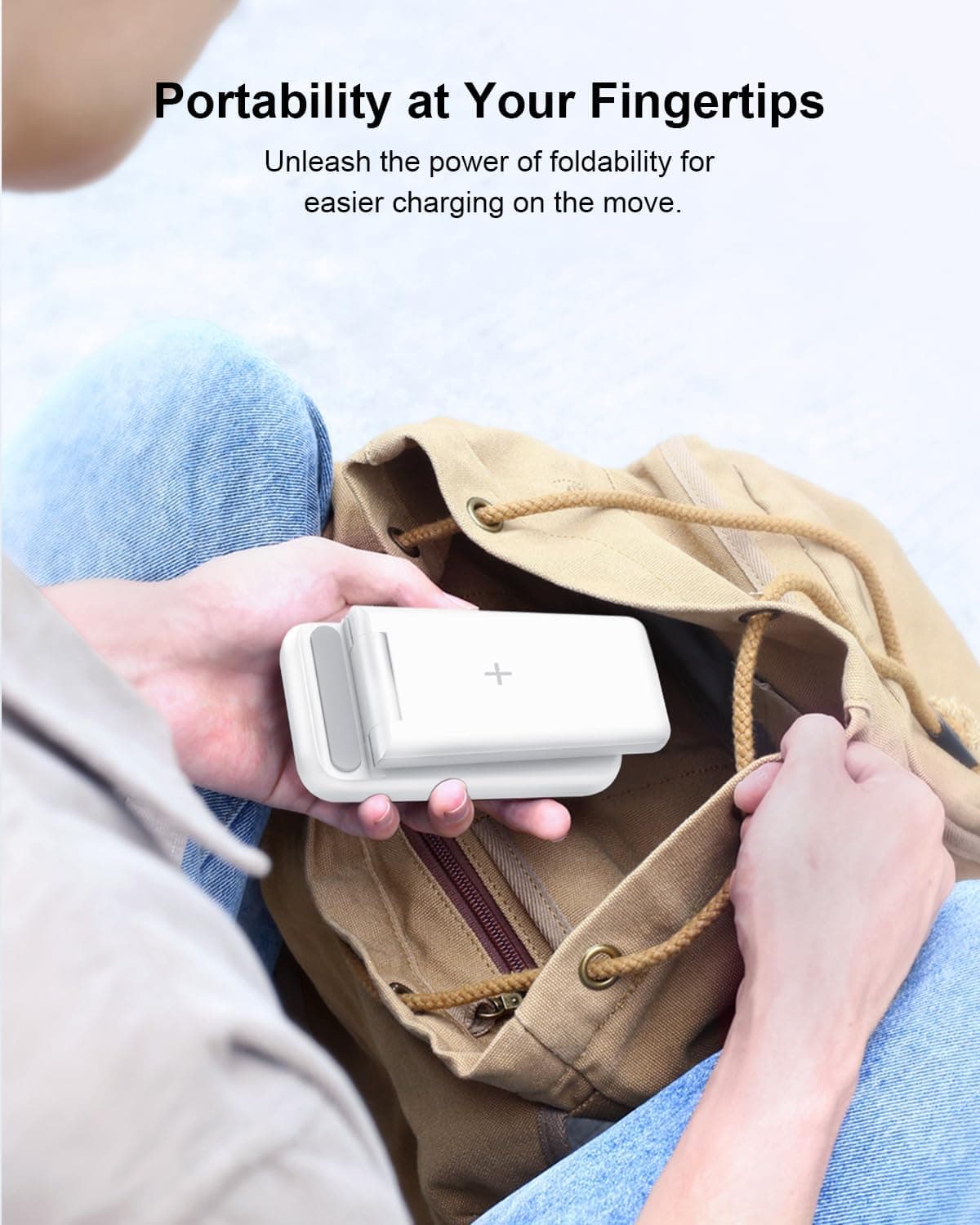 JoyGeek Cargador Inalámbrica, Plegable 3 en 1 Base Cargador para i Phone 17/16/15/14/13/12/Plus/Pro MAX, Estación de Carga pa — view 2