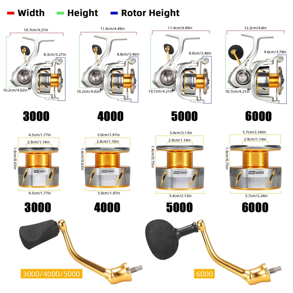 Seaknight RAPIDII Carrete giratorio de agua salada 10+1 BB 6.2:1 4.7:1 Anti-corrosión Carrete de pesca de mar Carpa pesca lucio 2000H 2500H 3000H 4000H 5000H 6000 fibra de carbono arrastre máximo 15kg — view 9
