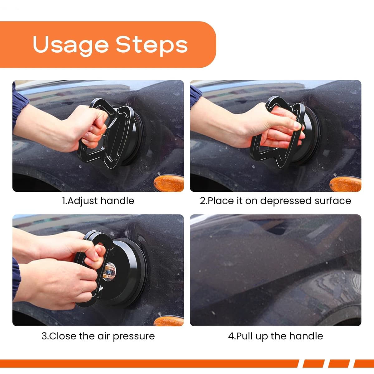 Professional 3-Pack Dent Puller Kit | Heavy-Duty Puller for Car Body Dents, Glass & Tile Lifting | Suction Cup Dent Remover Tools | Paint-Safe, No-Scratch Tool for DIY & Professional Use — view 4