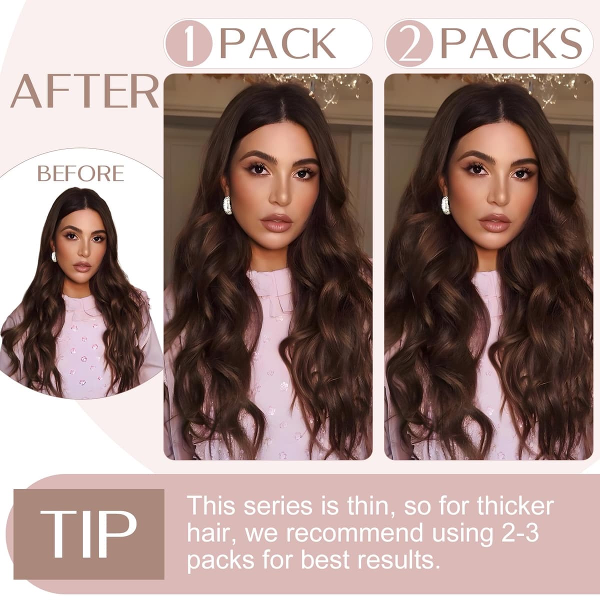 10"(25cm) SEGO Extensiones de Clip de Pelo Natural Humano [#4 Marrón Medio] Cabello 100% Remy [Una Pieza 5 Clips] 3/4 Cabeza Completa Postizos Pelucas Cortas (40g) — view 2