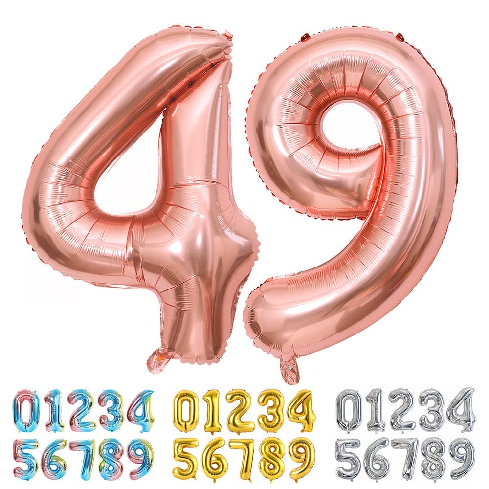 Foil Globo Número 5 Azul 40" (101cm), Inflable Helio o aire, Gigante Numeros 0-9, 10-19, 20-29, 30-100, Grande Globos Decoración para La Boda Aniversario y Cumpleaños Fiestas — view 217