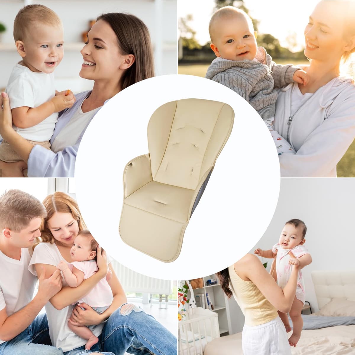 High Chair Cushion, PU Leather 55cm | Large Waterproof Composite K05 420G, This Replacement Padded Seat Liner Provides Easy Cleaning for Power Booster Sets — view 3