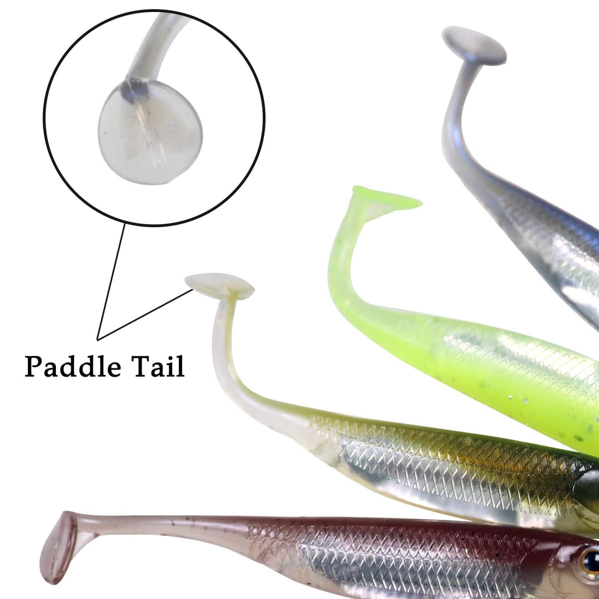QualyQualy Señuelos de Vinilos de Pesca Spinning Mar Senuelo Black Bass Blandos senuelos de Pesca Cebos Artificiales de Pesca Pare Lucio Trucha 7cm 8cm 10cm 12,5cm — view 3