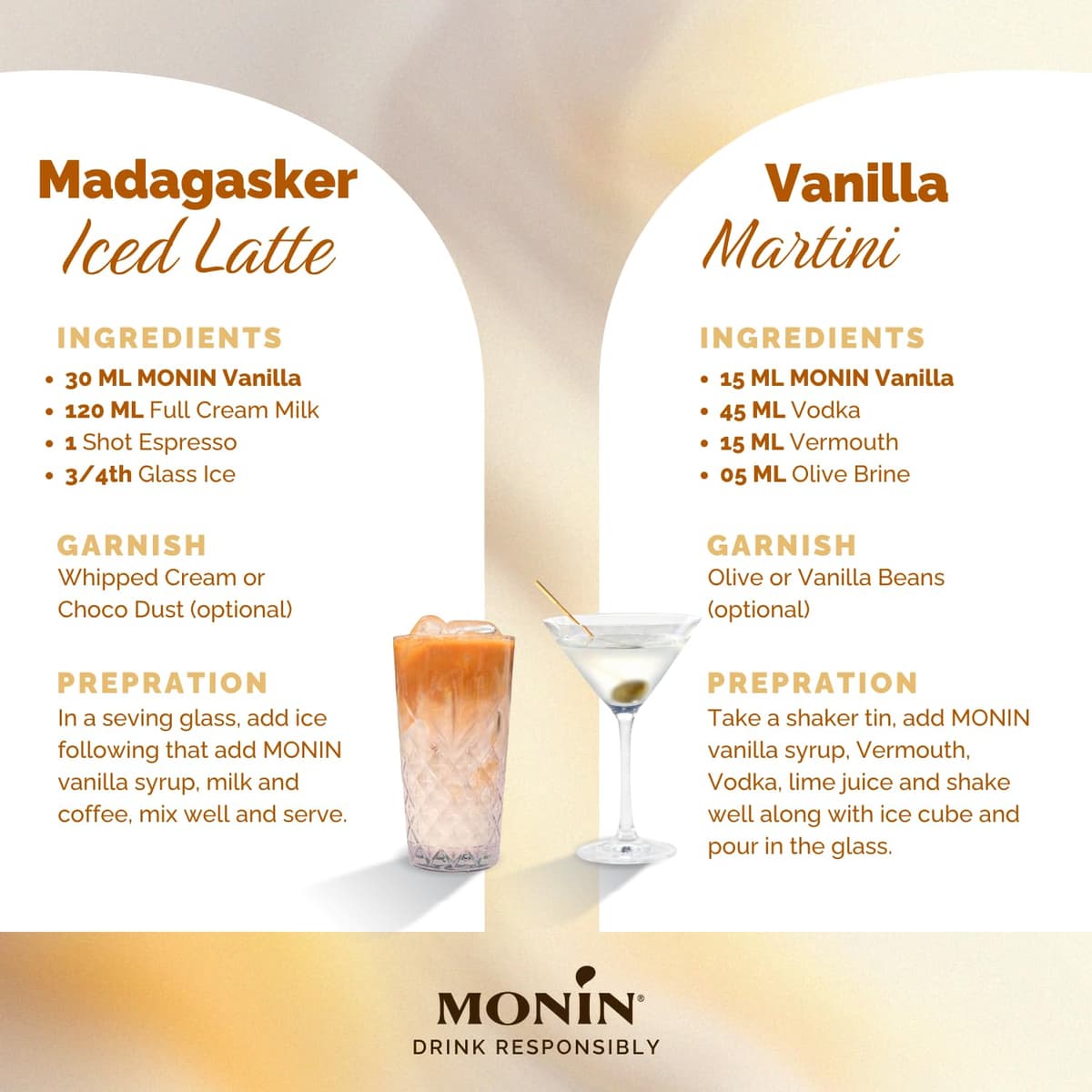 MONIN Premium Vanilla Syrup 700ml for Coffee and Cocktails. Vegan-Friendly, Allergen-Free, 100% Natural Flavours and Colourings — view 4
