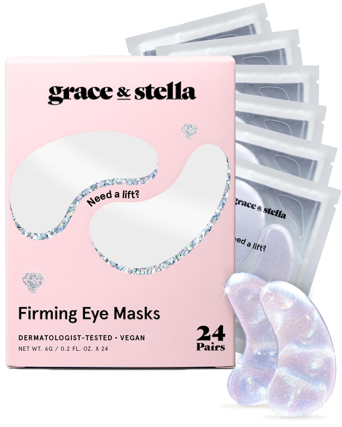 grace & stella Award Winning Under Eye Mask - Reduce Dark Circles, Puffy Eyes, Undereye Bags, Wrinkles - Under Eye Gel Patches, Vegan Cruelty-Free Self Care (4 Pairs, Gold) — view 16