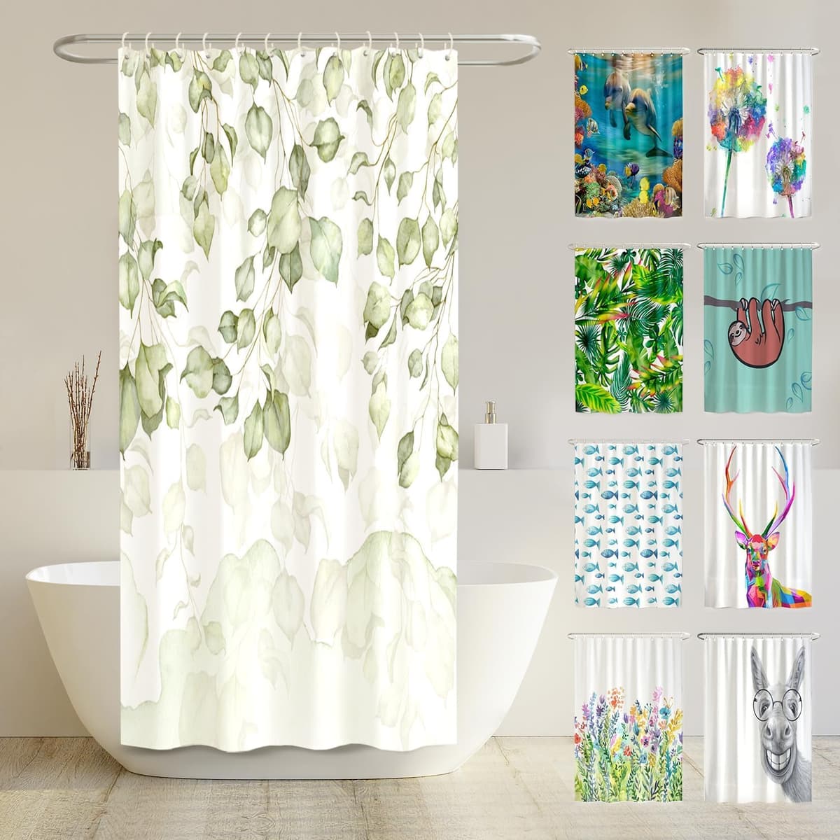 arteneur® - Cortina de Ducha 180x200 - Cortina de Baño Antimoho de Tela, Impermeable, Lavable y Opaco con Dobladillo Ponderado y Anillas (Tabla Periódica Española) — view 58