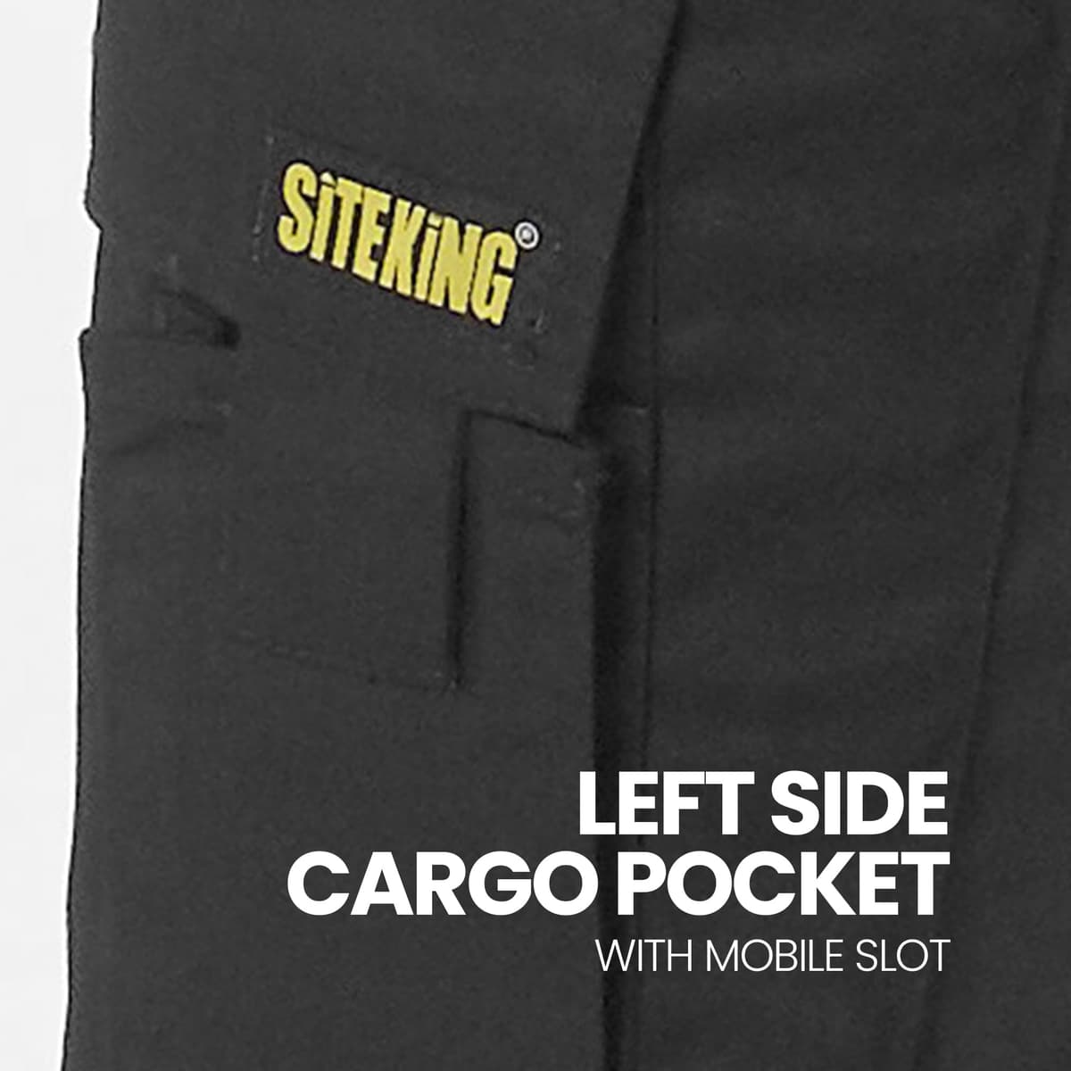 SITE KING Mens Cargo Combat Work Trousers Sizes 28 to 56 with Button & Zip Fly — view 7