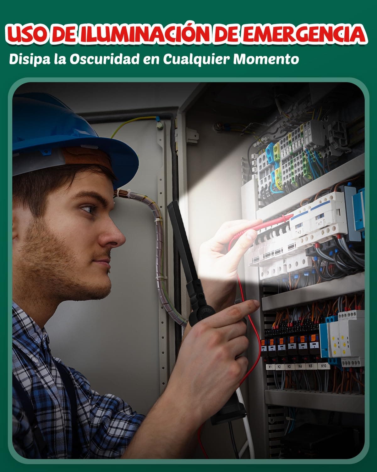 Coquimbo Regalo Hombre Linterna Taller LED Recargable, Linterna Portátil de Trabajo Lámpara de Inspección con Magnética Base y Gancho para Taller Cámping Emergencia(2 Piezas, Negro) — view 6