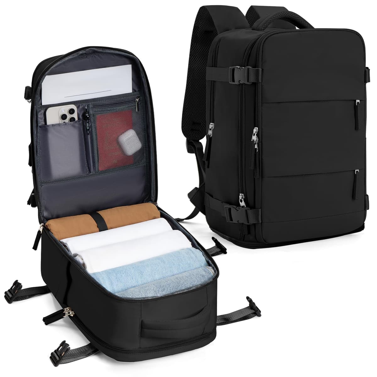 SZLX Mochila al Vacio con Bomba Equipaje de Mano 40x30x20 Ryanair Vueling Wizzair Easyjet Mochila Viaje Cabina Avion 40x20x25 Ryanair Mujer Mochila de transporte Impermeable para Computadora Portátil