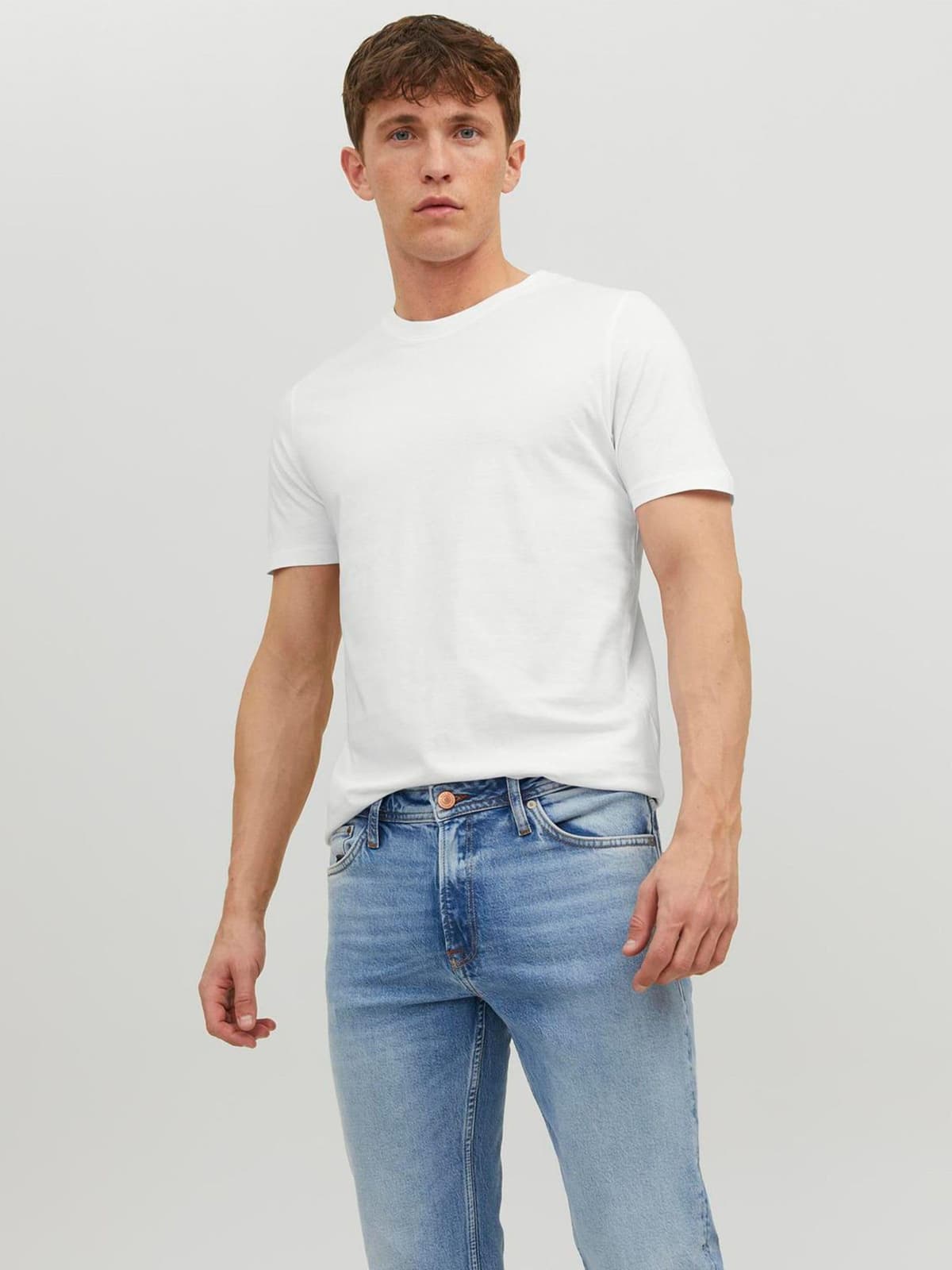 JACK & JONES T-Shirt Plain O-Neck T-Shirt — view 2