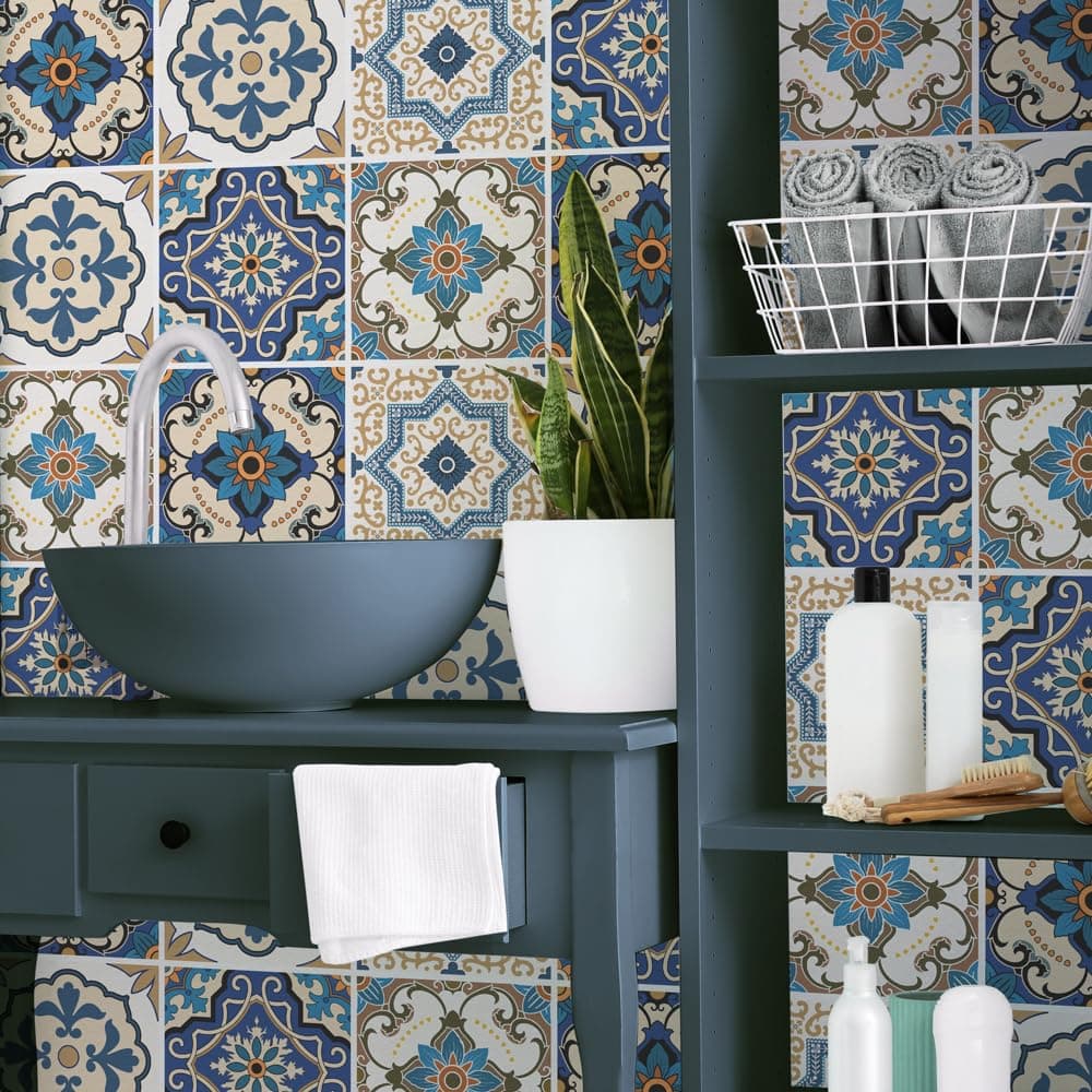 RE-COVERTILES - Pegatinas Azulejos Cocina y Baño Stickers de PVC Impermeables Antiarañazos Decoración de Pared Baldosas Peel and Stick - Modelo 24 Pzas 10x10 cm PS00179 Made in Italy — view 7