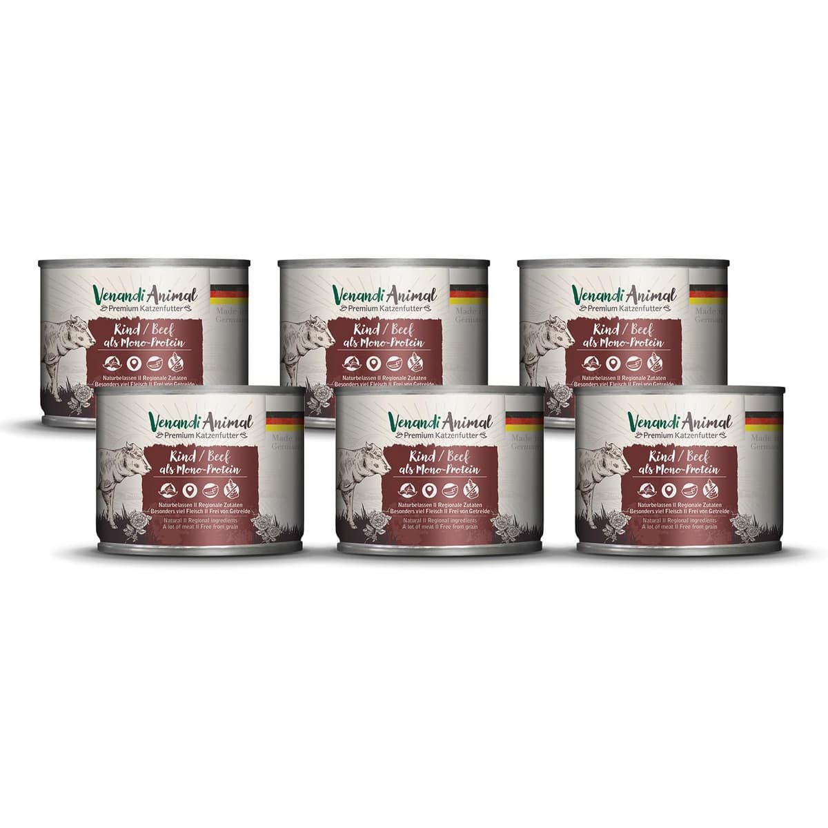 Venandi Animal Premium Cat Food, Horse as Monoprotein, Wet Food, Grain-Free and Natural, Pack of 6 (6 x 200 g) — view 19