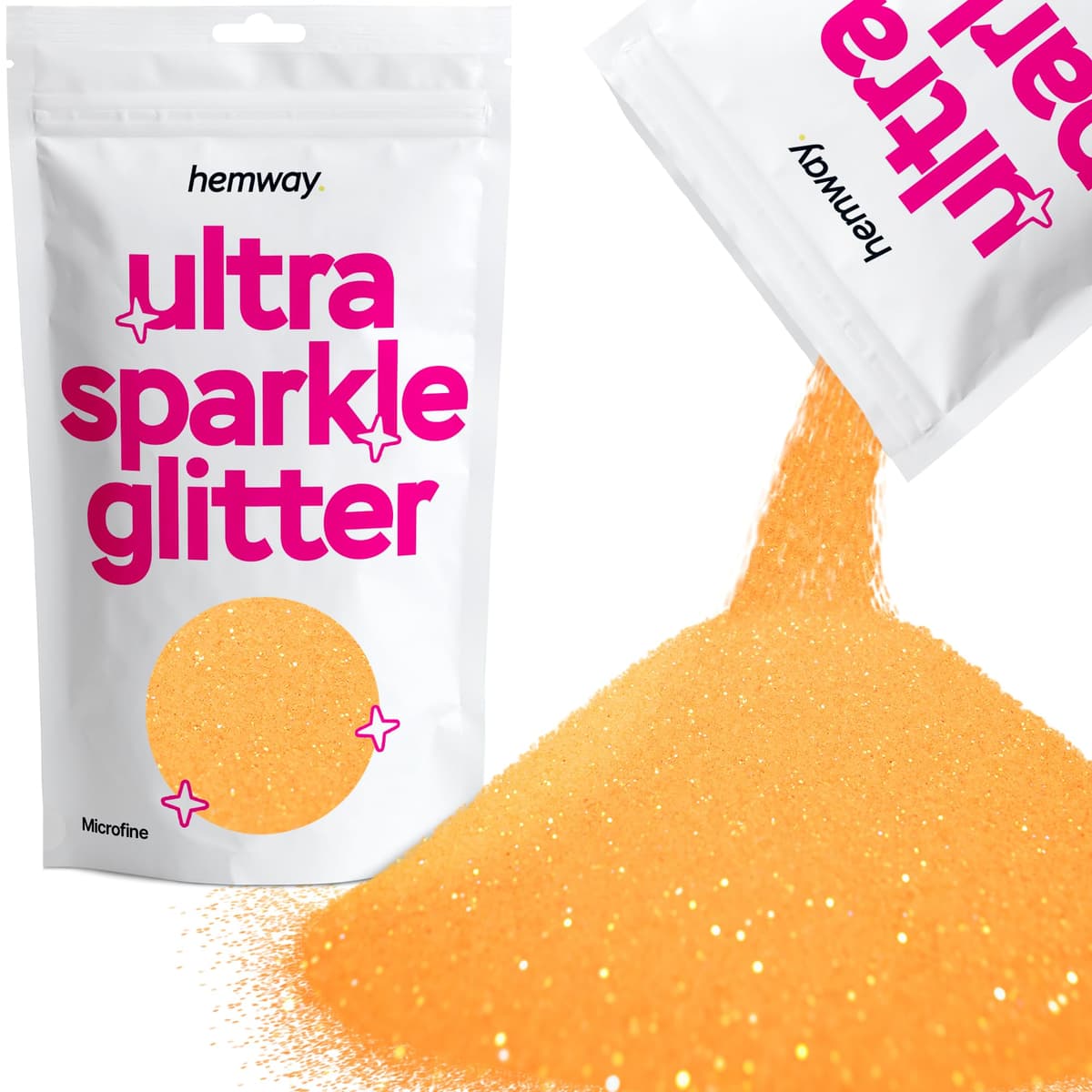 Hemway Ultra Sparkle Glitter Baby Pink Iridescent 100g Fine | Glitter for Arts & Craft, Makeup, Nail Art, Crafting, Card Making, Sparkle Decoration — view 208