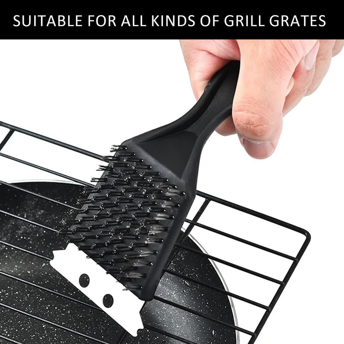 1 Pcs Stainless Steel Grill Brush,Barbecue Cleaning Kit,Portable Storage Gadget,BBQ Brush Cleaner,Specifically Designed for Grill and Kitchen Cleaning — view 4