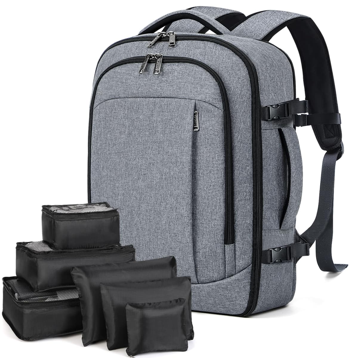Lekespring Mochila de Viaje para Cabina de Avión 40x20x25 (20L), con Compartimento Húmedo y 6 Bolsas Organizadoras - Negocios y Escuela - Negro — view 16