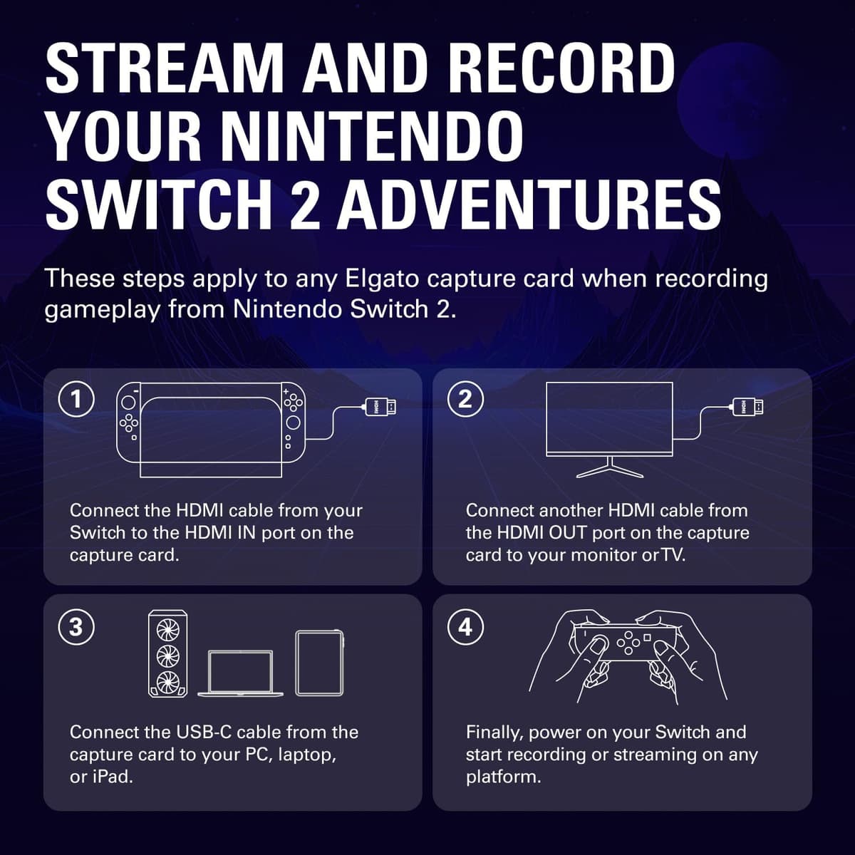 Elgato 4K S External Capture Card for PS5, Xbox Series X/S, Switch 2, PC, Mac, iPad | Pass and Capture in 4K60, 1440p120 or 1 — view 9