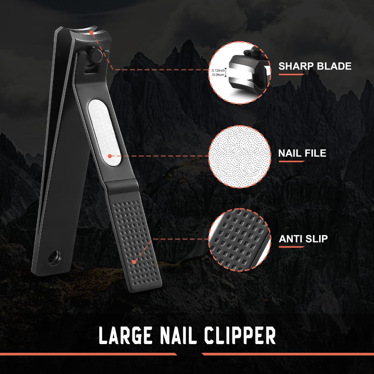 BEZOX Well-Made Nail Clipper Set 2 Pcs, Wide Jaw Opening Nail Clipper for Fingernail and Toenail, Premium Stainless Steel Sharp Sturdy Finger Nail Clipper — view 2