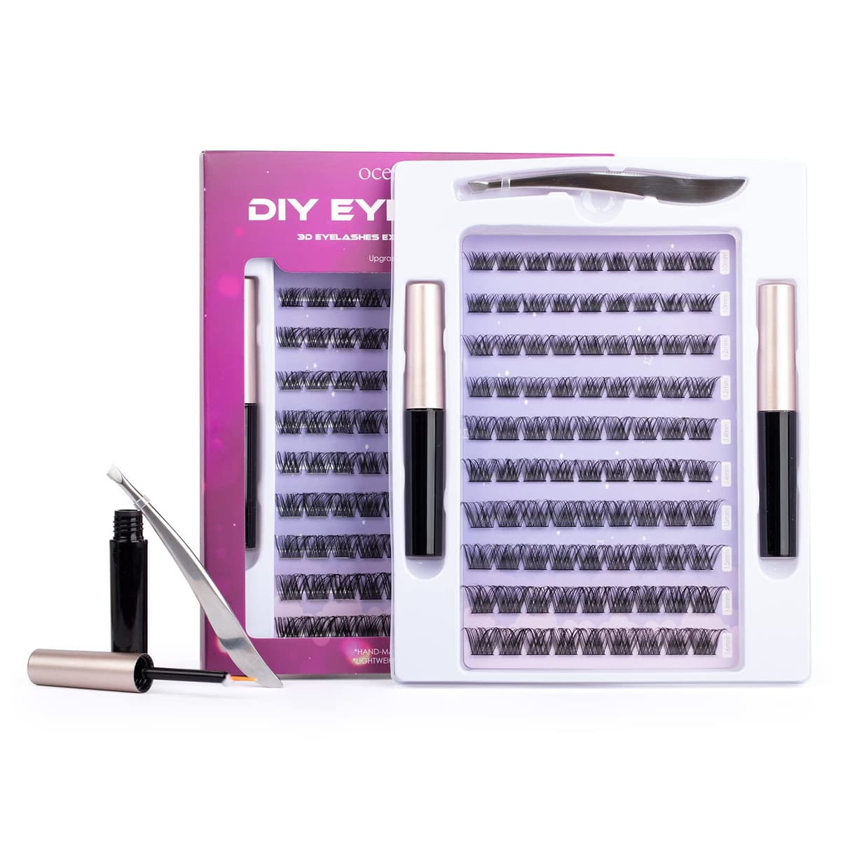 False Eyelashes Russian Strip Lashes D Curl 3D 10 Pairs Fake Lashes Natural False Eyelashe with Eyelash Glue Clear Adhesive Long Lasting Waterproof Multipack Eyelashes — view 19