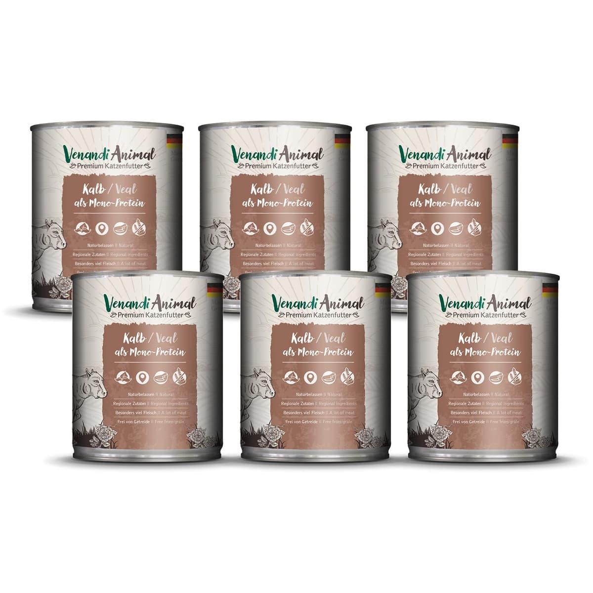Venandi Animal Premium Cat Food, Horse as Monoprotein, Wet Food, Grain-Free and Natural, Pack of 6 (6 x 200 g) — view 10