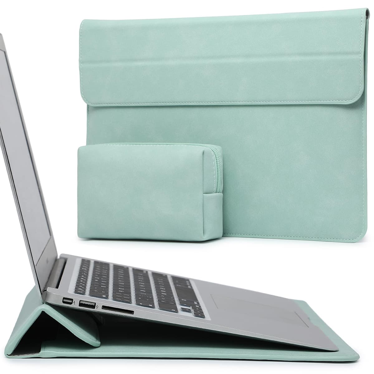 HYZUO 15 Pulgadas Funda para Portátiles con Soporte para MacBook Air 15 M5 M4 A3241 M3 A3114 M2 A2941 2026-2023, 15 Surface Laptop 7/6/5/4, MacBook Pro 15 A1990 A1707 2019-2016, Azul Klein — view 19