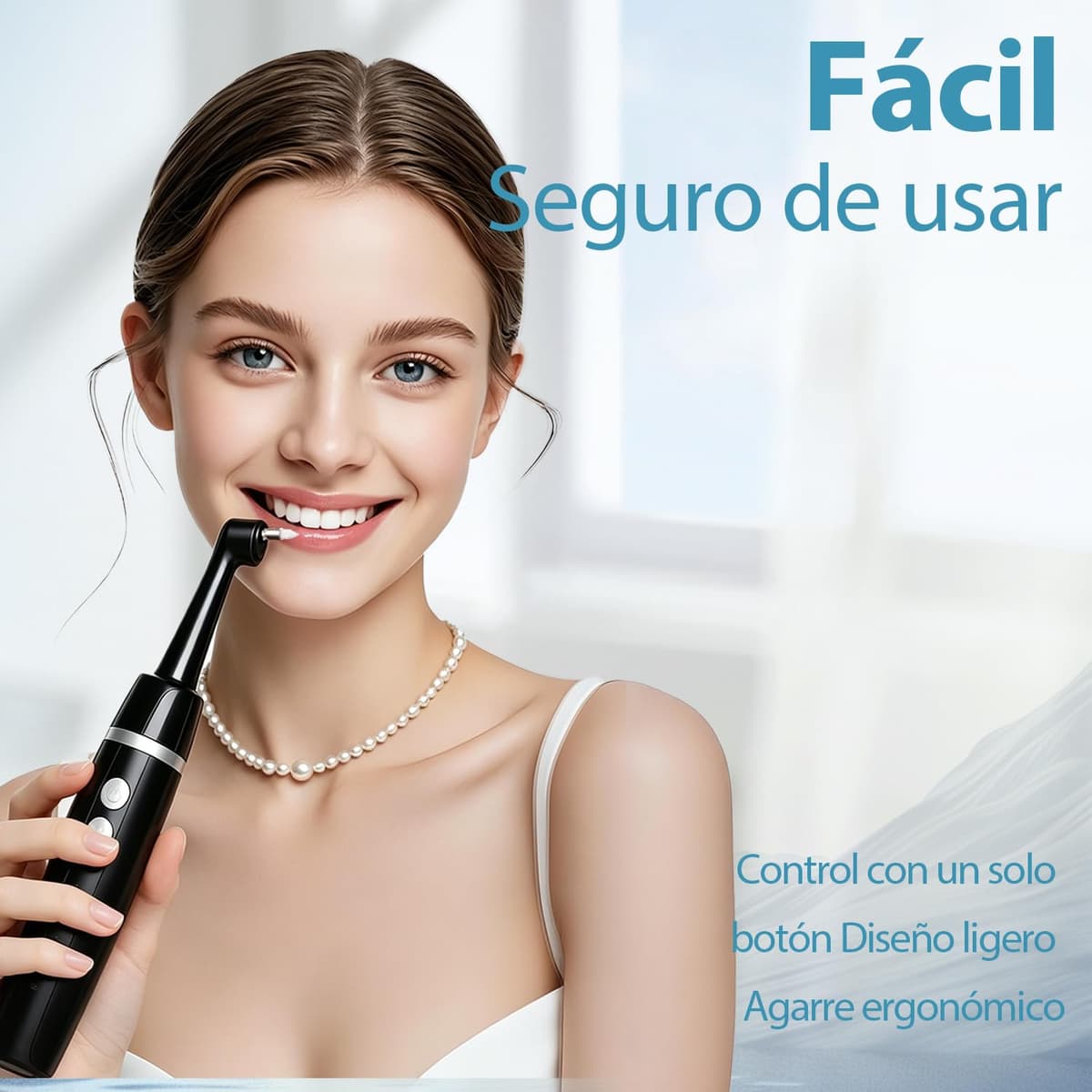 Kit Pulidor Dental Recargable para Limpieza y Blanqueamiento Dental, limpiador de sarro dental con 5 Cabezales, 5 Velocidades, Luz LED, quita sarro dental y manchas, IPX6 Resistente al Agua — view 5
