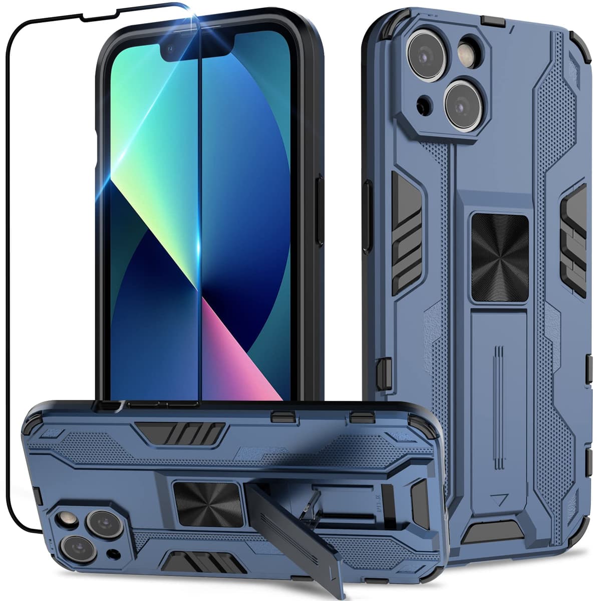 Funda para CMF Phone 2 Pro, Carcasa Antigolpes con Soporte anular metálico, Case Protectora de Grado Militar, Negro — view 1419
