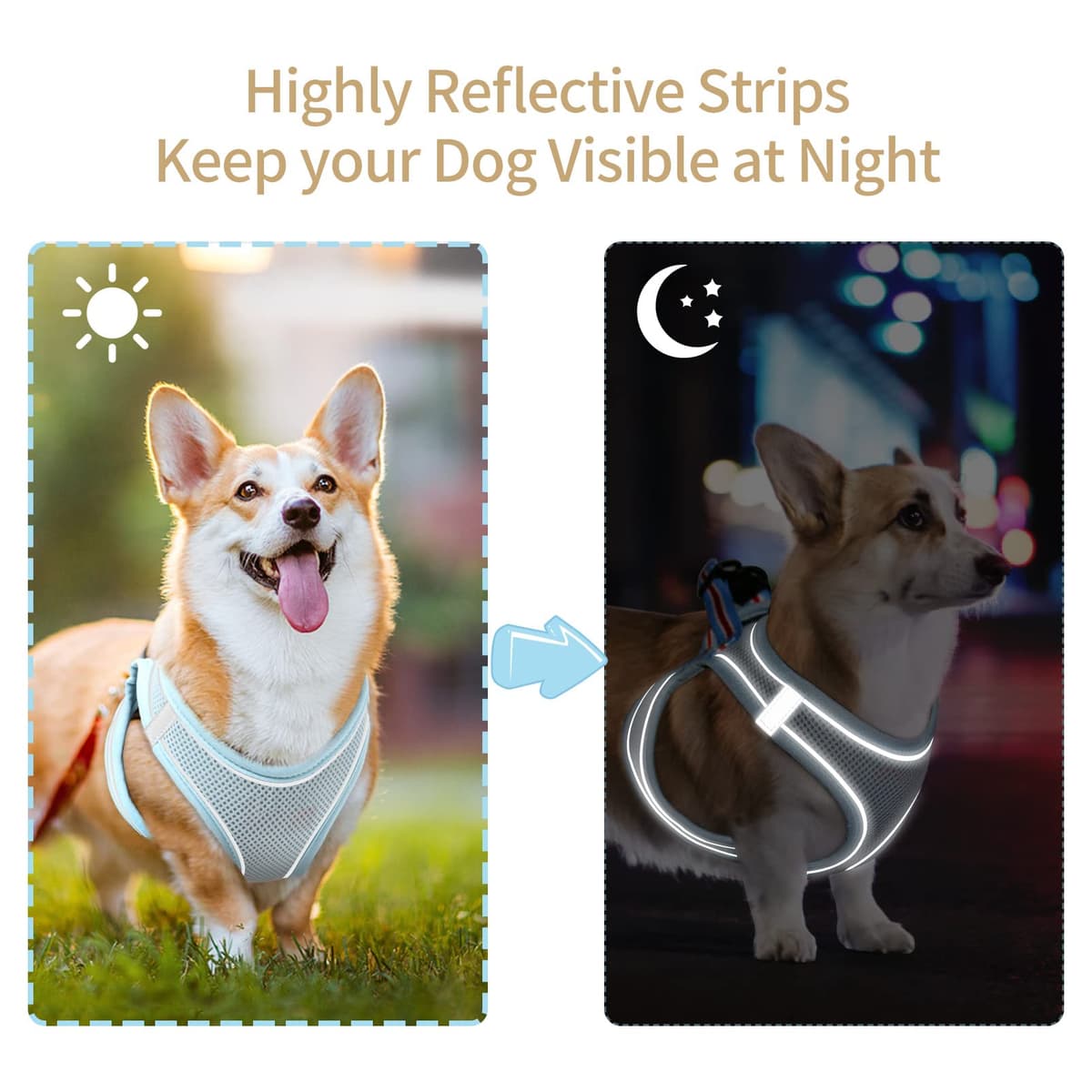 HEELE Arnes Perro Pequeño con Lineas Reflecantes Arnés Perro Antitirones Ajustable Suave Acolchado Cómodo para Viajar Pasear con Mascota, Flores Nanranja, S — view 78