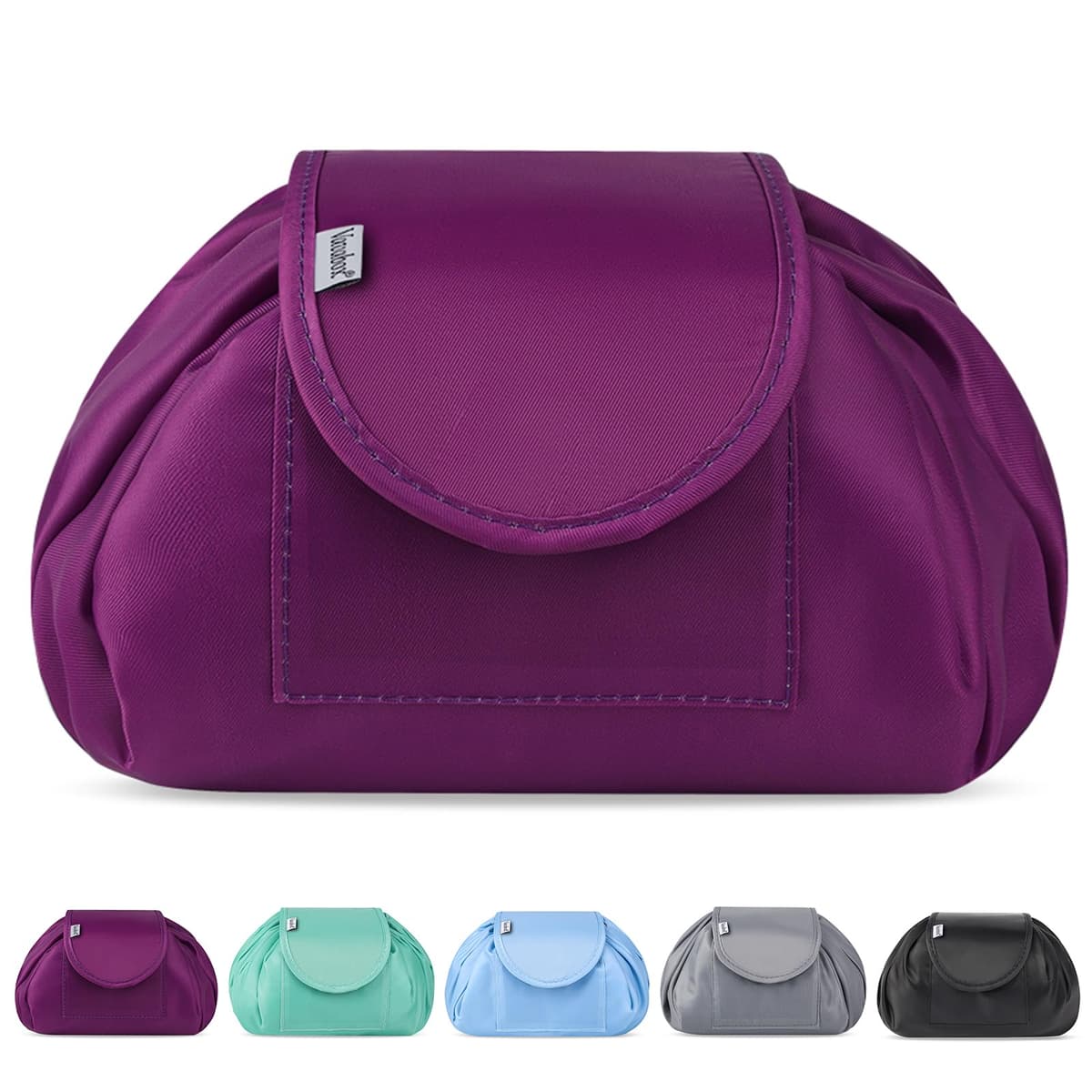 Lazy Drawstring Makeup Bags, Large Capacity Waterproof Travel Portable Cosmetic Bag Pouch Makeup Pouch Storage Organiser for Women Girl (Flamingo) — view 23