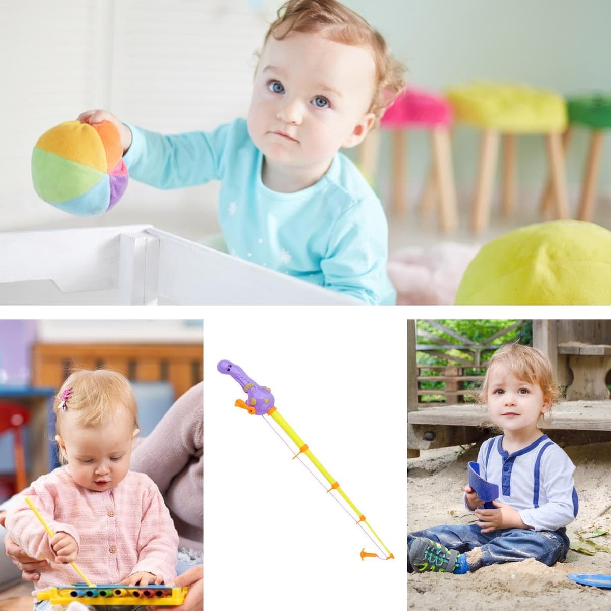 Kids Pretend Fishing Pole – Colorful Magnetic Rod Set, Compact 17-20cm | Friendly Lightweight Durable Bath Pool Toy Creative Learning Game Early Childhood Entertainment Hand Coordi — view 4
