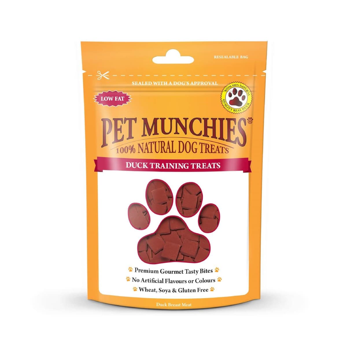 Pet Munchies Duck Dog Training Treats, Grain Free Tasty Bites with Natural Real Meat, Low in Fat 50g