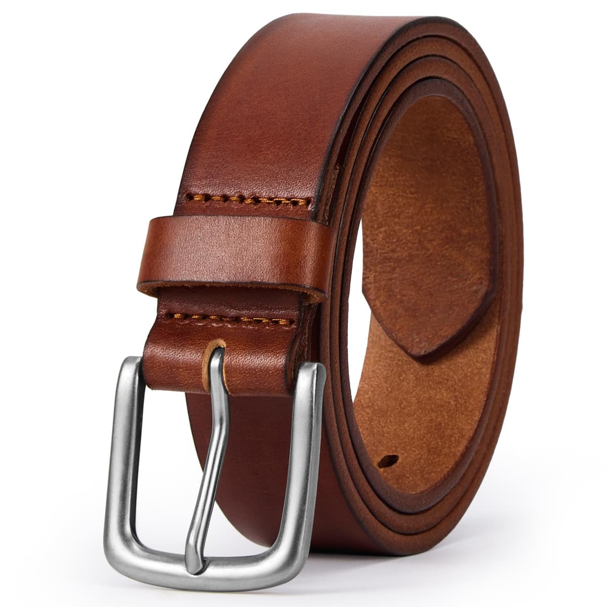 Vatan Men's Genuine Leather Casual Every Day Jeans Belts, Handmade Men Leather Belt with Gift Box — view 13