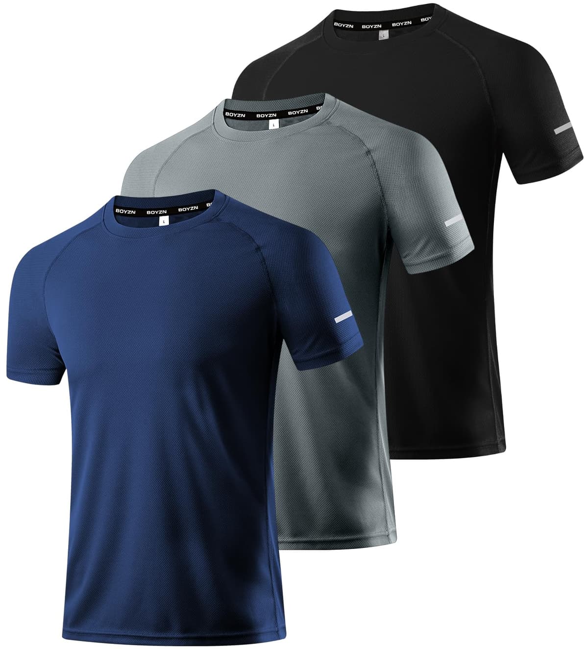 Boyzn 1, 3, 5 or 7 Pack Men's Workout Running Shirts, Dry Fit Moisture Wicking T-Shirt, Gym Athletic Short Sleeve Tee Shirts — view 37