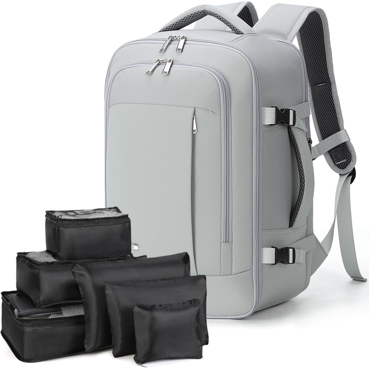 Lekespring Mochila de Viaje para Cabina de Avión 40x20x25 (20L), con Compartimento Húmedo y 6 Bolsas Organizadoras - Negocios y Escuela - Negro — view 9