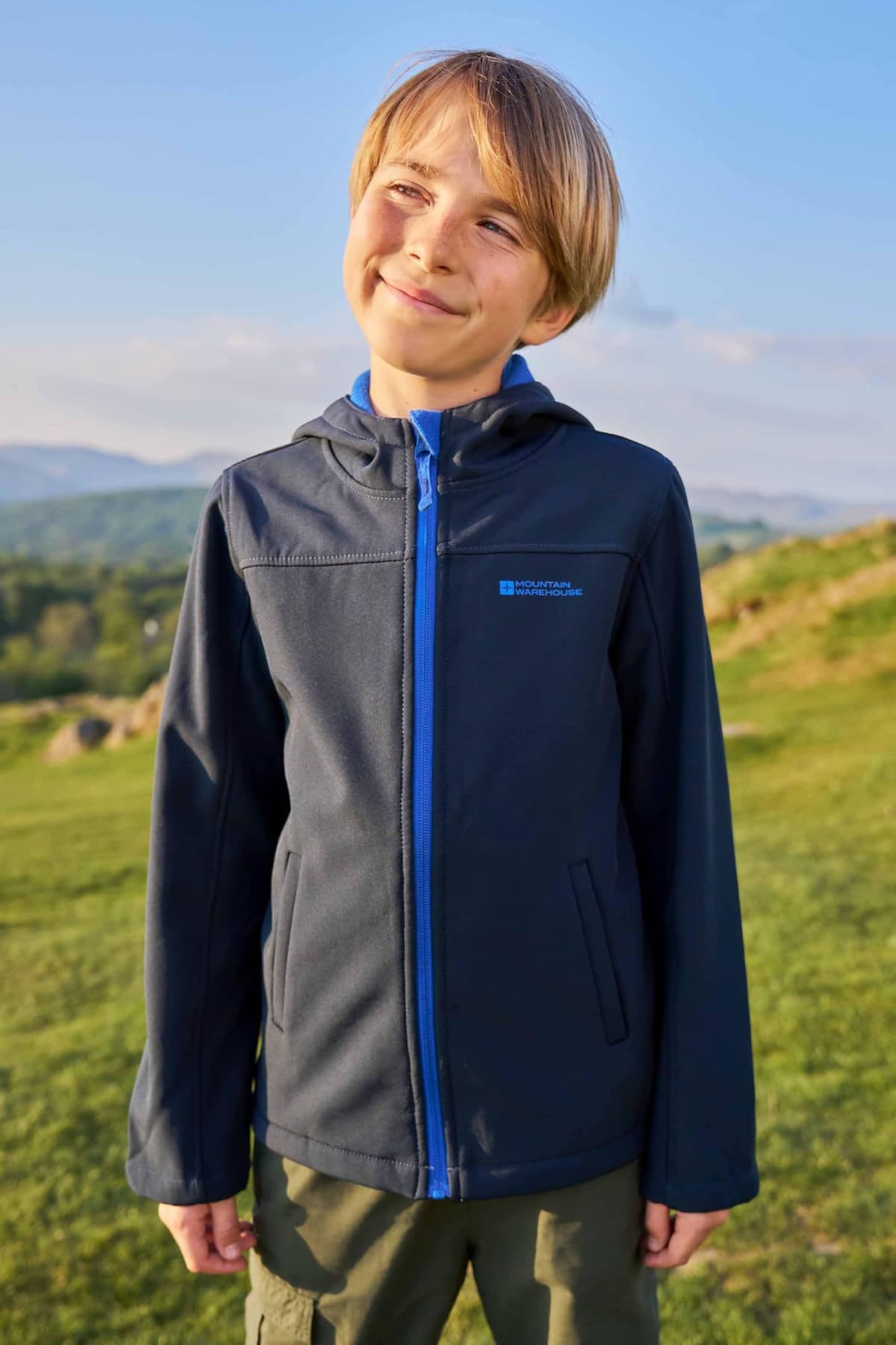 Mountain Warehouse Exodus Kids Softshell Jacket - Breathable, Wind & Water Resistant, Fleece Lined Coat, For Boys & Girls - Best For Sping Summer & Hiking — view 3