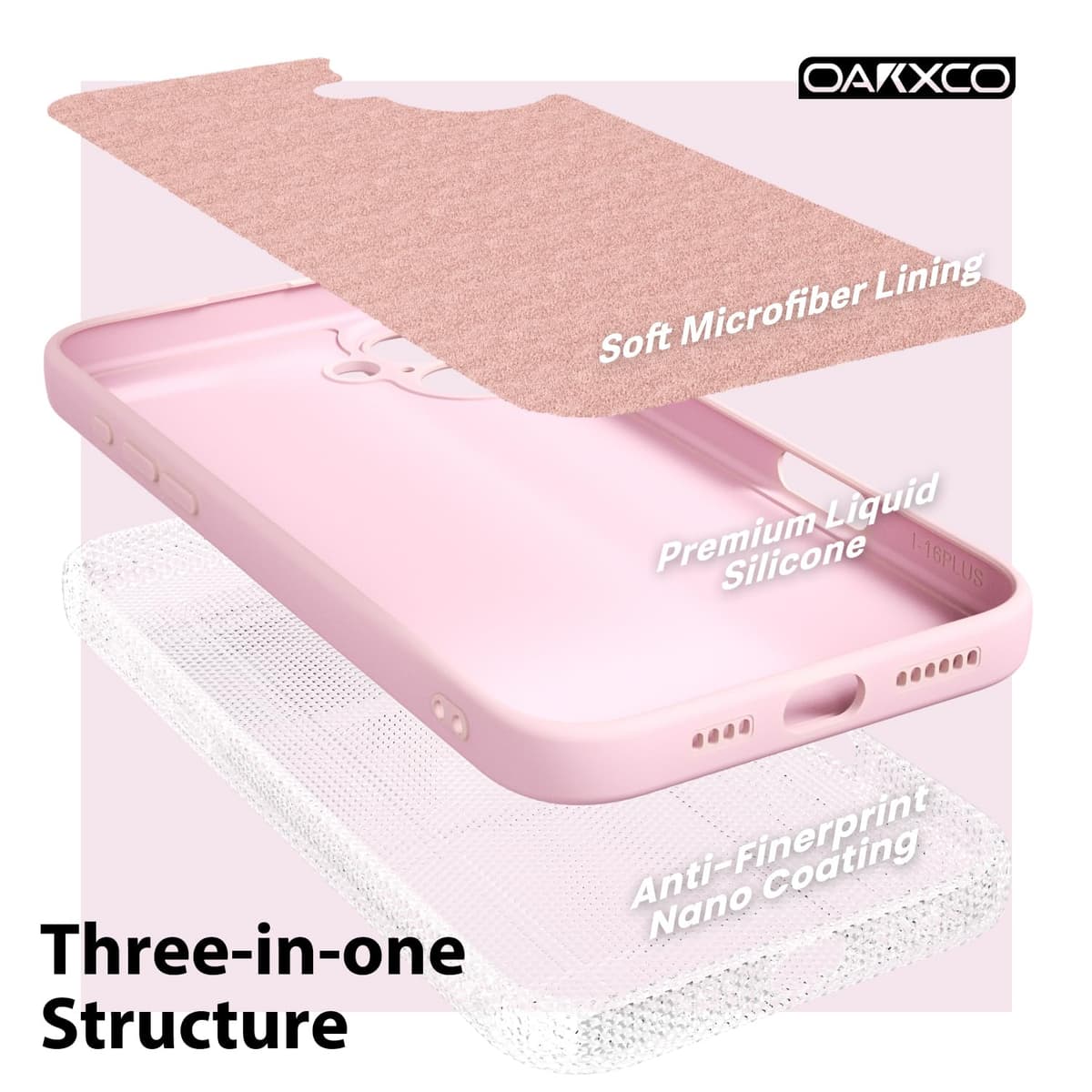 oakxco for iPhone 17 Pro Max Phone Case Liquid Silicone, Cute Thin Slim Grip Soft Rubber Gel for Women Men, Smooth Matte TPU Plain Solid Color Girly Simple Case with Camera Cover, Light Pink — view 729
