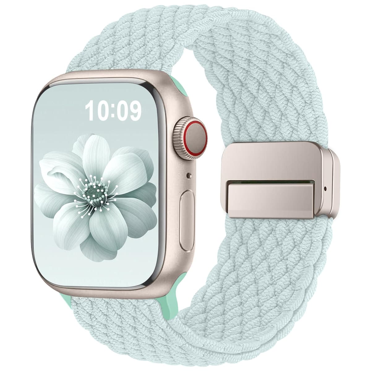 Higgs Braided Strap Compatible with Apple Watch Straps 44mm 46mm 38mm 42mm 40mm 41mm 45mm 49mm for Men Women, Nylon Elastic Magnetic Snap Strap for iWatch Series 11 10 9 SE 8 7 6 5 4 Ultra 3 2 1 — view 12