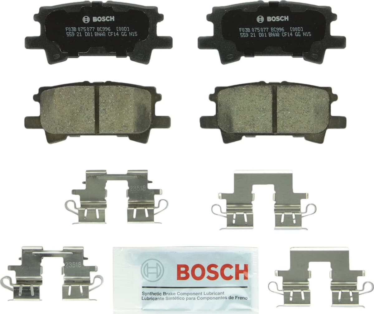 Bosch BC914 QuietCast Premium Ceramic Disc Brake Pad Set For: Acura ILX; Honda Accord, Civic, CR-V, Element, Fit, Front — view 219