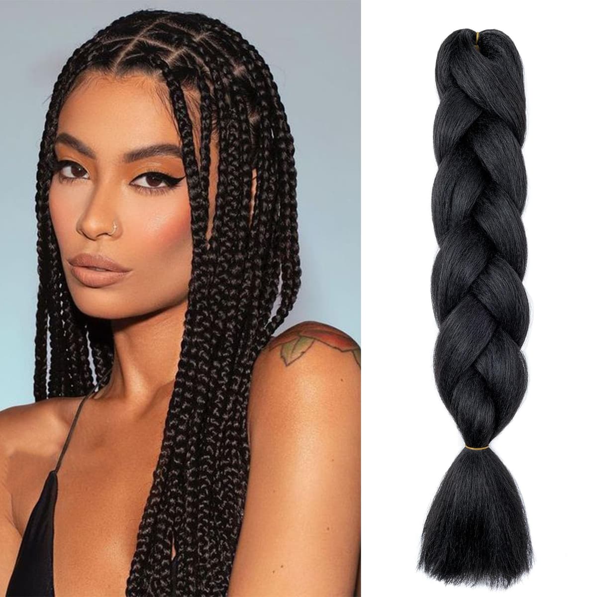 60cm Extensiones de Pelo Trenzas Africanas Castaño Oscuro Extensiones para Trenzas Africanas 1 pcs 100g Kanekalon Pelo para Trenzas Africanas Sintetico Extensiones de Trenzado Cabello Braiding — view 58