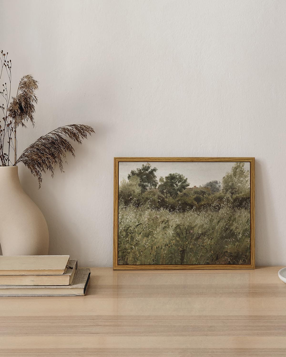 ARPEOTCY Framed Canvas Wall Art Prints, Living Room Hallway Shelf Decor, Grass Landscape Picture Paintings Wall Decor, Vintage Decor for Bedroom Bathroom Table, Aesthetic Room Decor, 20x25cm — view 3