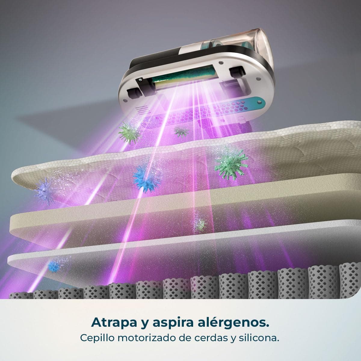 Cecotec Aspirador de Colchones y Tapicerías de Mano Conga Rockstar 3000 Mattress Essential. 300W, 10kPa, Luz Ultravioleta UV-C, Tecnología con Cepillo Motorizado y Aire Caliente, Retiene Alérgenos — view 4