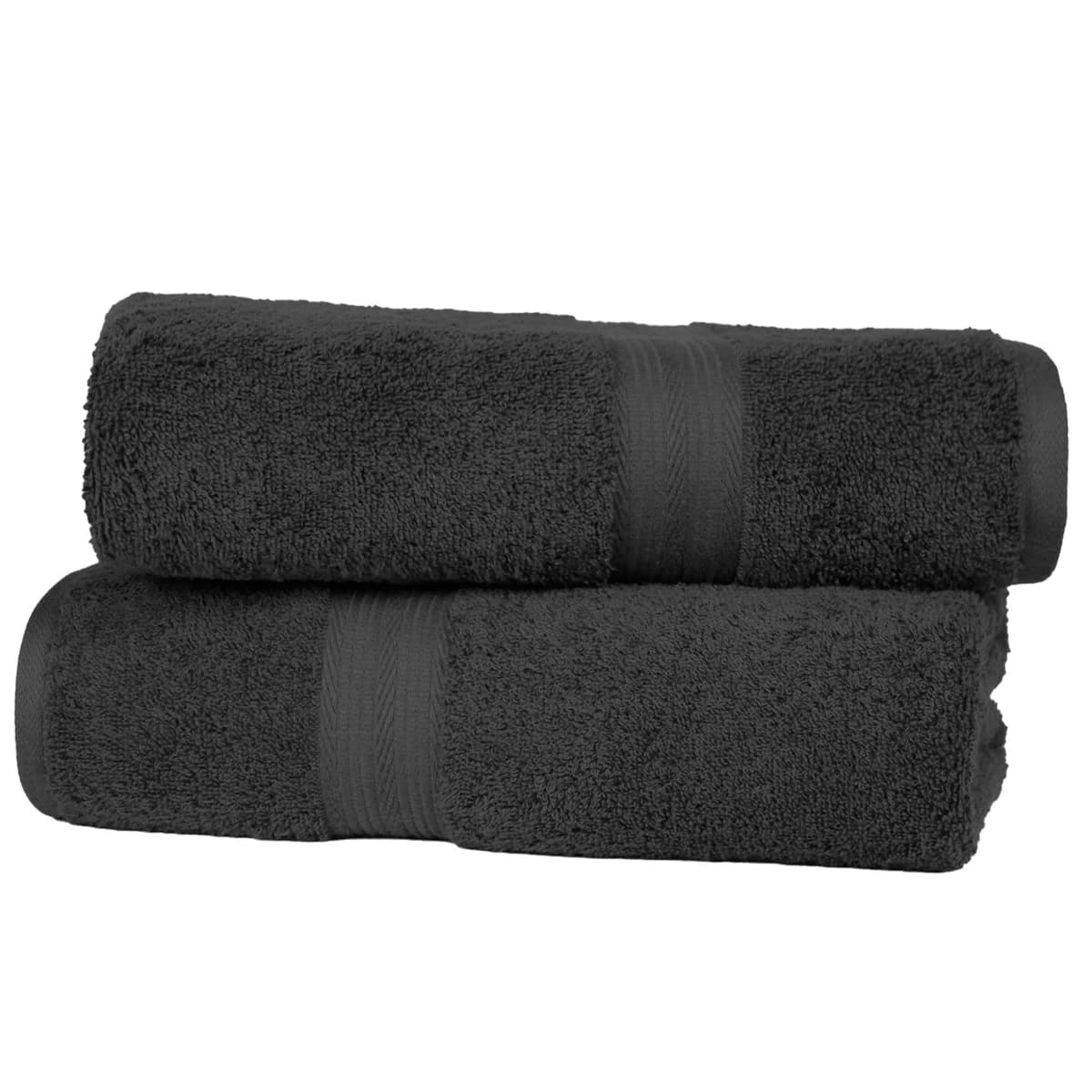 Amazon Basics Juego Toallas Baño Completo 100% Algodón 2 Toallas Baño + 2 Mano, Negro, Pack 4 Unidades — view 15