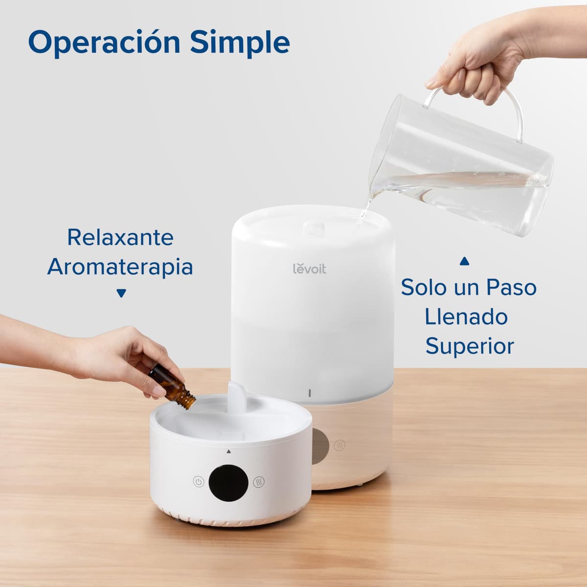 LEVOIT Humidificador Inteligente de Niebla Fría para Habitación y Bebé con Sensor, Control por APP y Voz, Difusor Aceites Esenciales, Temporizador a Cuarto,＜28dB, 3L Top-Fill, Blanco — view 6