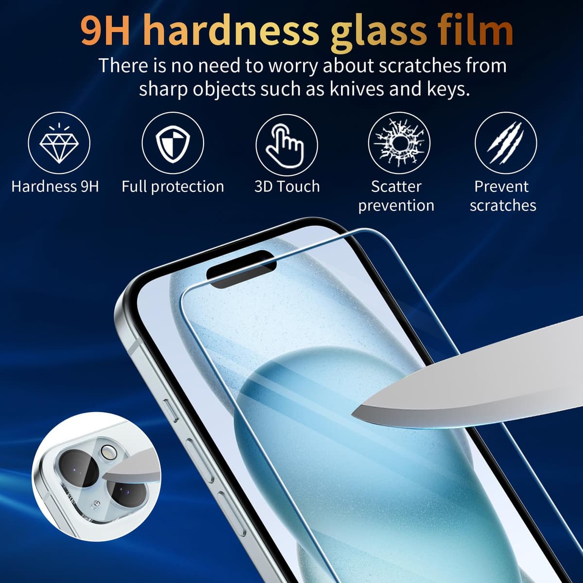 FLLAO 4 en 1 Funda para iPhone 15 con 2 Protector Pantalla y 1 Protector Lente Cámara, [Almohadilla de Aire integrada] Antigolpes Antiarañazos Carcasa 6,1 Pulgadas, Transparente — view 4